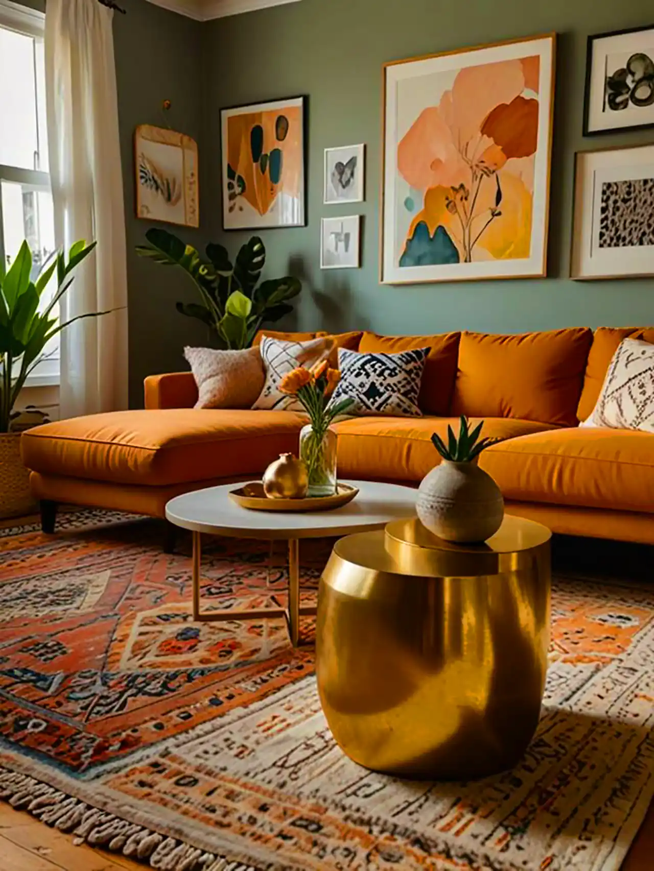 چیدمان گرم و سنتی فضای نشیمن