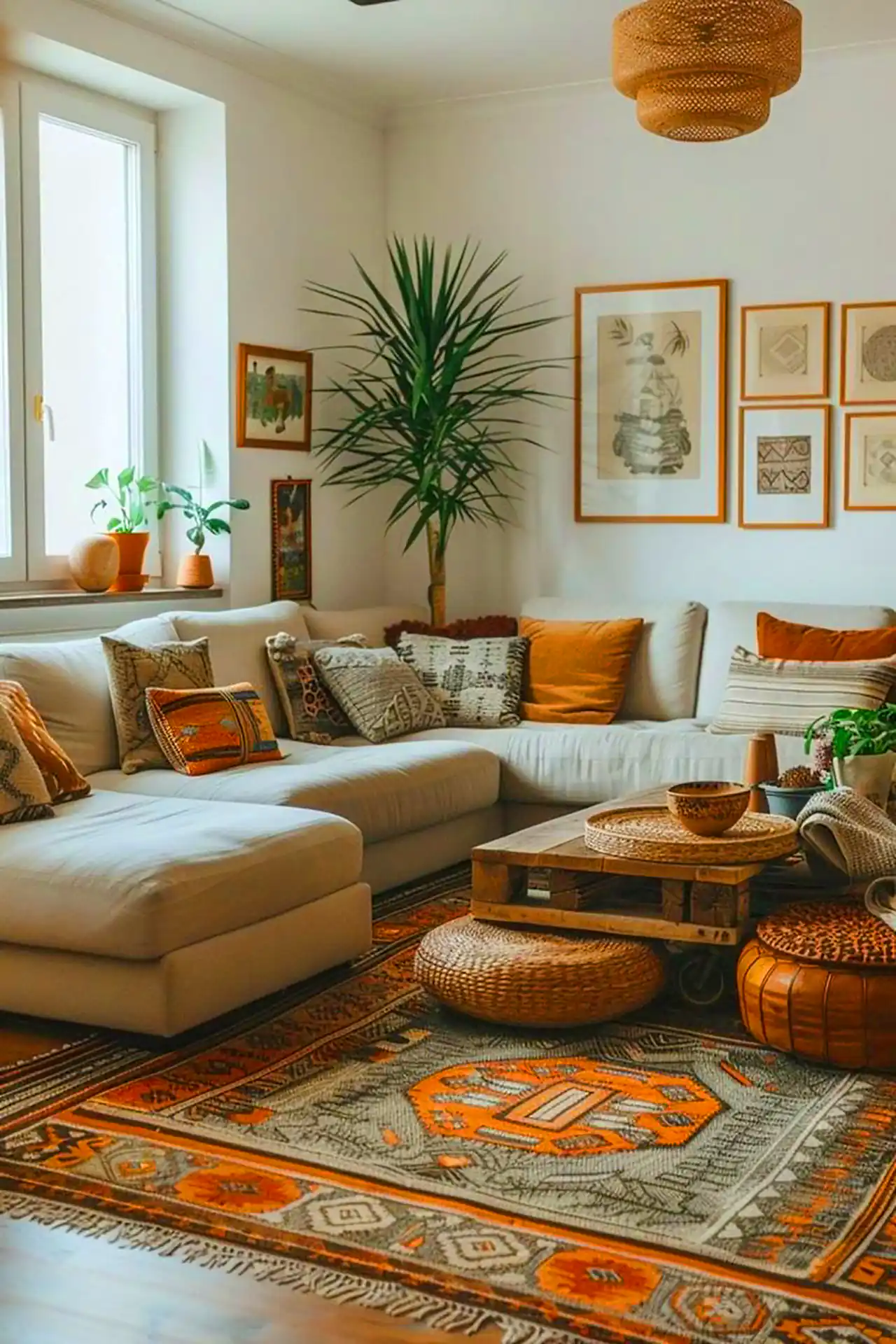 چیدمان گرم و سنتی فضای نشیمن