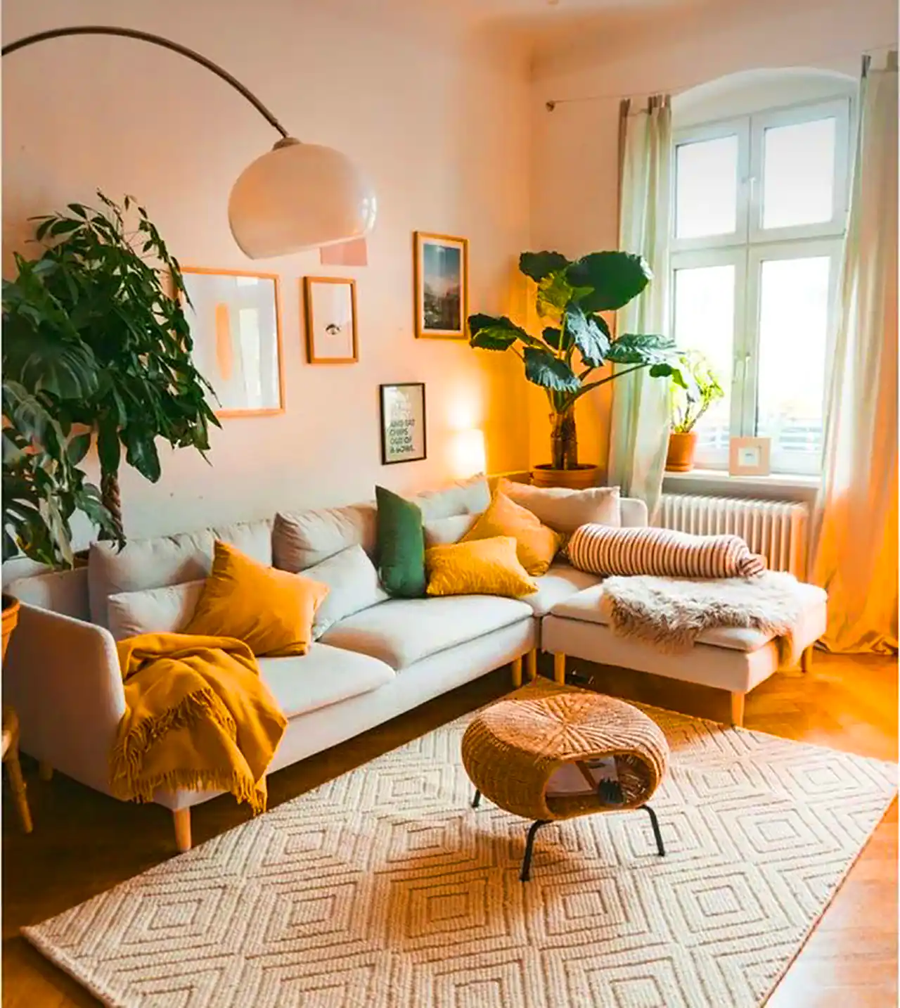 چیدمان گرم و سنتی فضای نشیمن