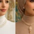 گردنبند مرواریدی لوکس عروس با طراحی سلطنتی و خاص