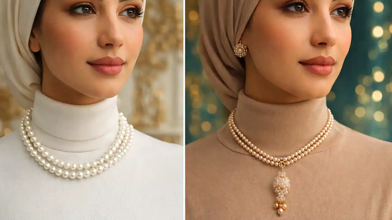 گردنبند مرواریدی لوکس