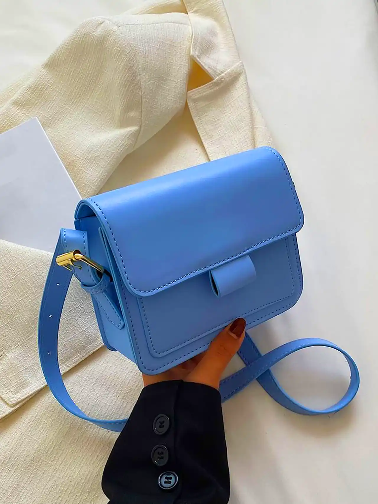 کیف زنانه چرمی آبی