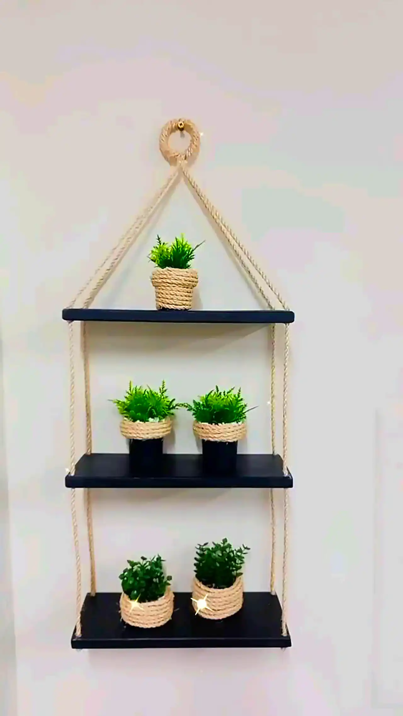 شلف آویز طنابی مکرومه