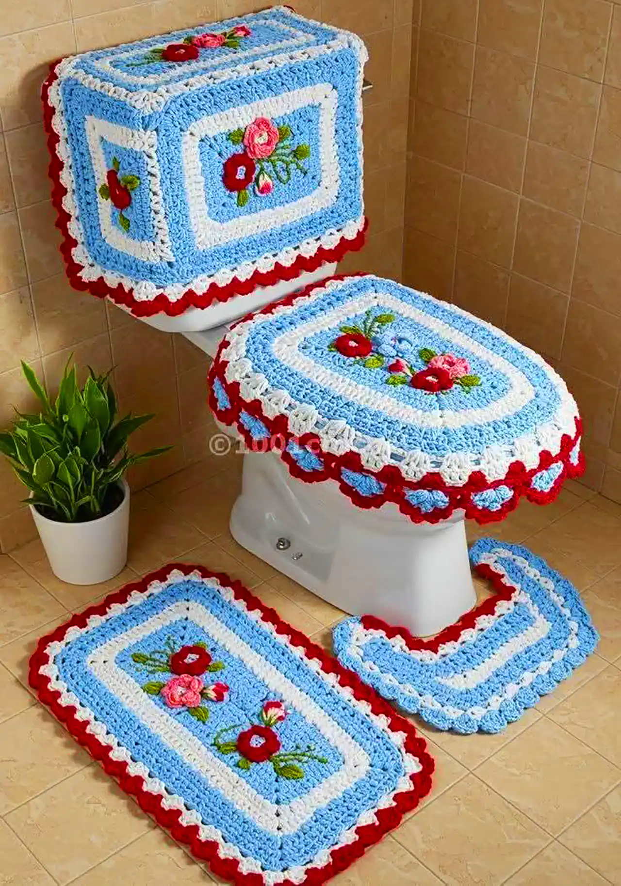 ست بافتنی برای سرویس بهداشتی