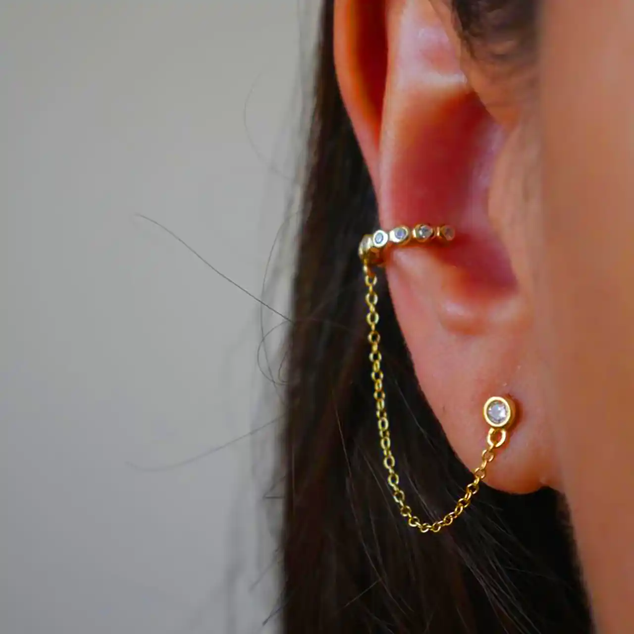 گوشواره حلقه ای زنجیر دار