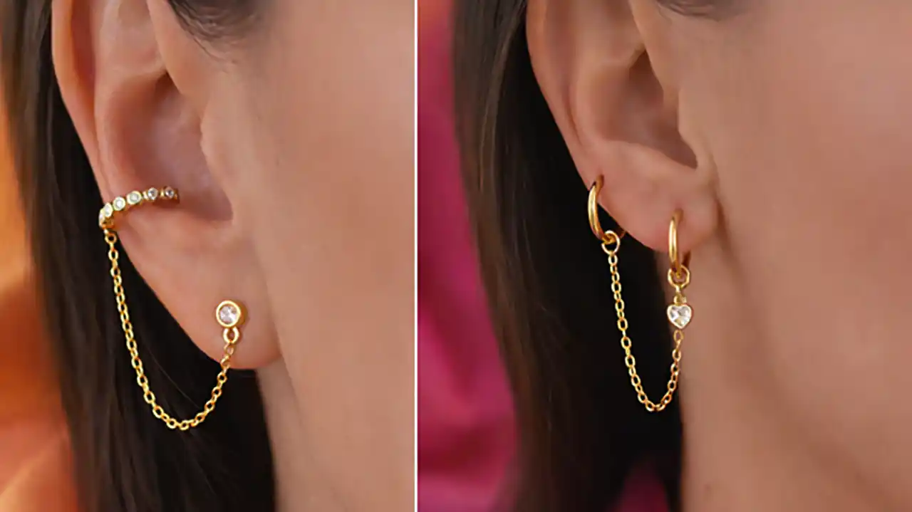 گوشواره حلقه ای زنجیر دار