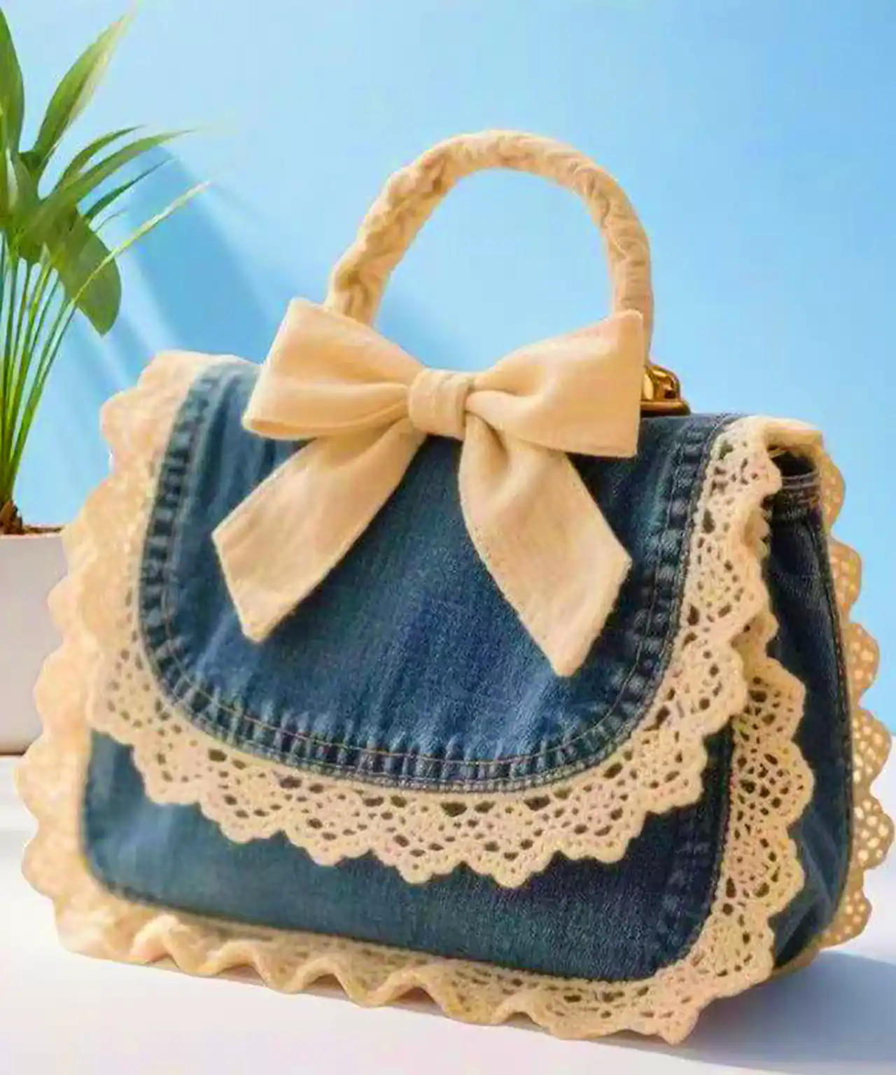 کیف جین ساده و شیک