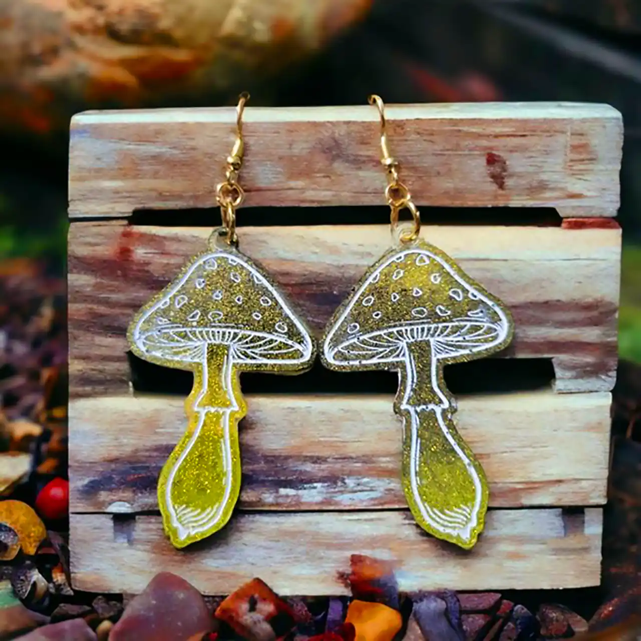 گوشواره فانتزی طرح قارچ 
