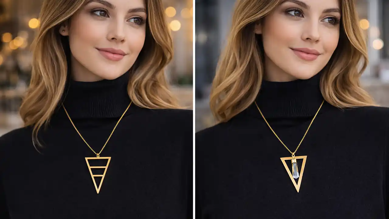 گردنبند مثلثی استیل