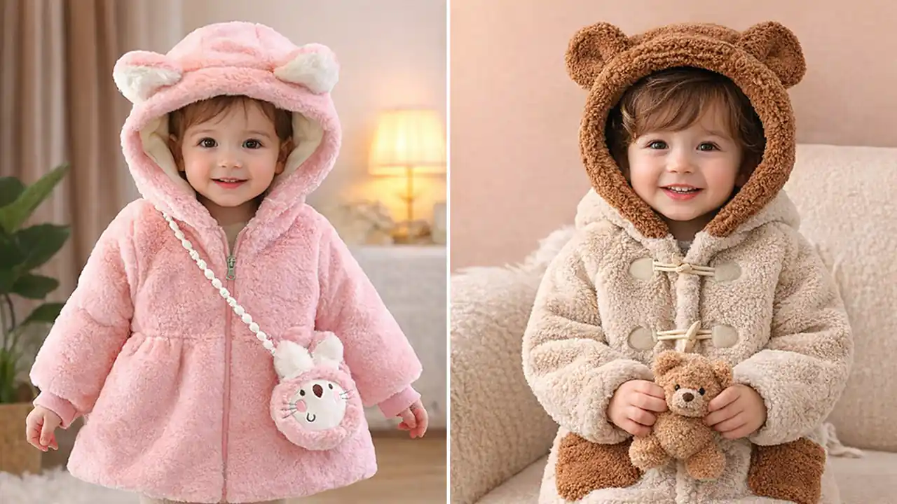کاپشن کلاه دار فانتزی بچگانه