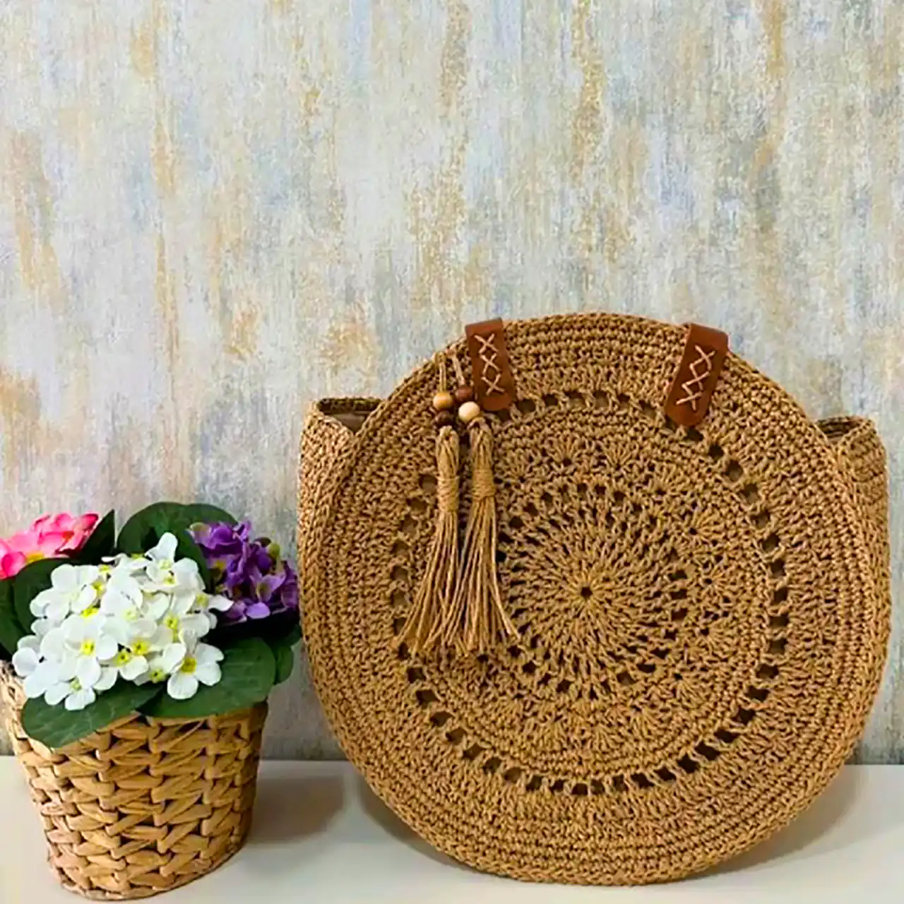 کیف بافتنی شیک نسکافه ای