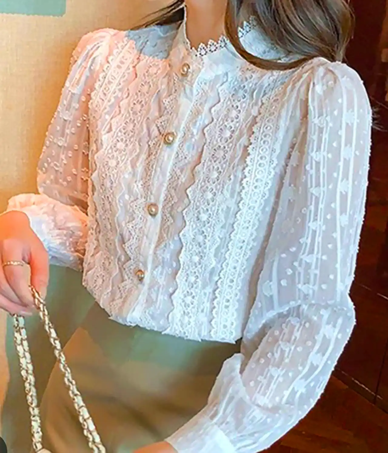 شومیز سفید کلاسیک زنانه