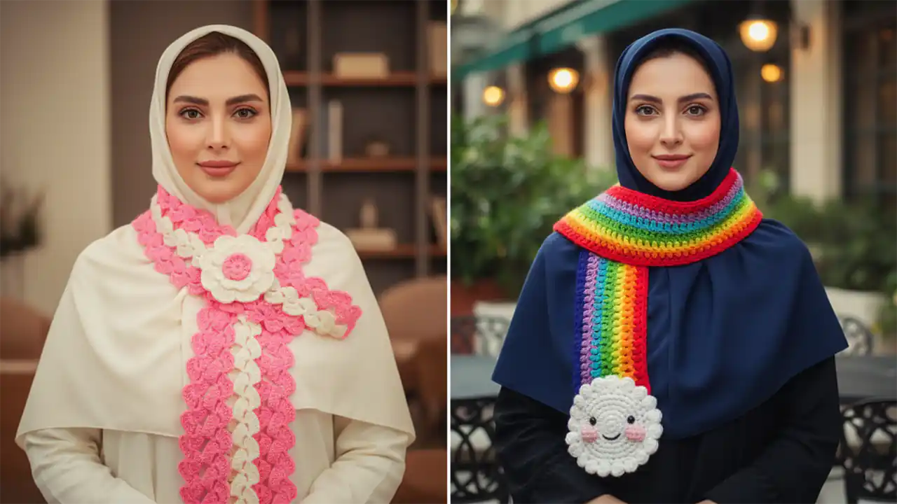مدل شال بافتنی شیک