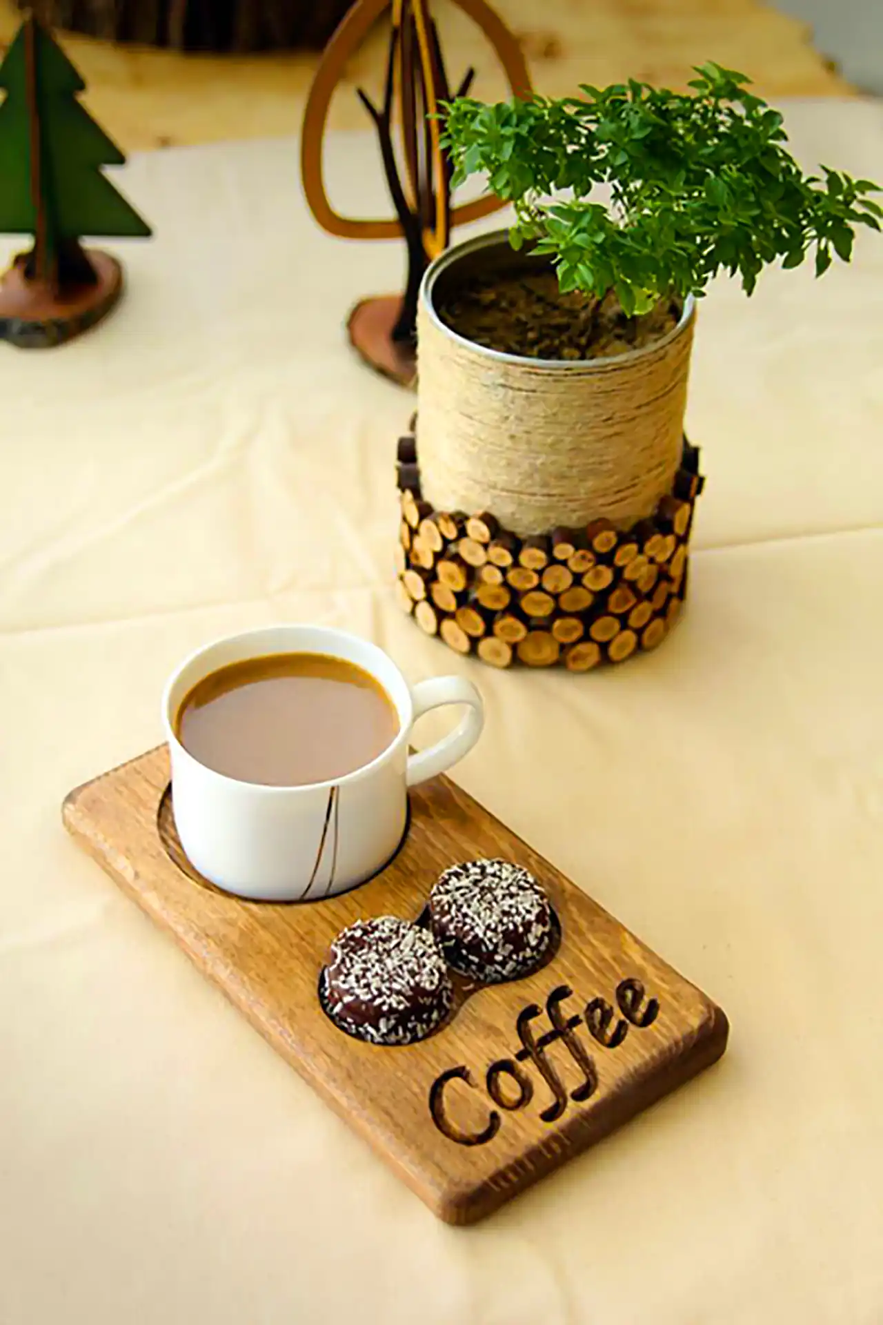 ست ماگ و زیرماگی چوبی