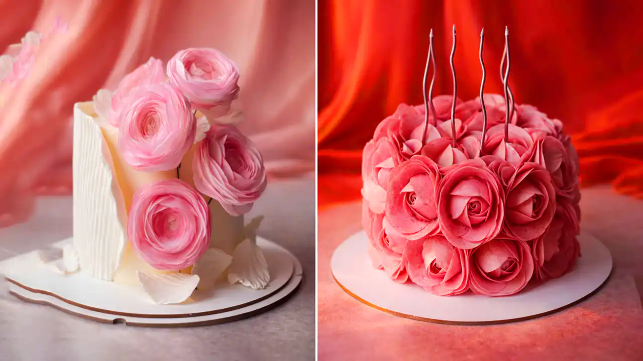 طرح کیک رز برای سالگرد