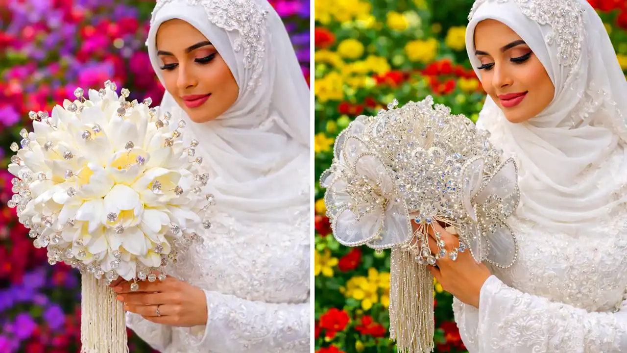 دسته گل عروس مدرن