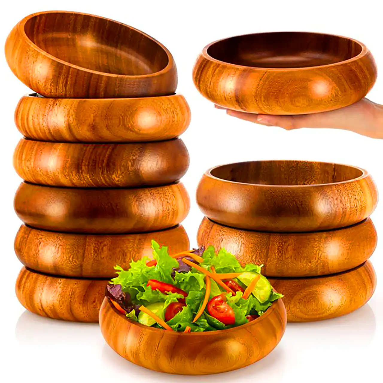 کاسه گرد چوبی