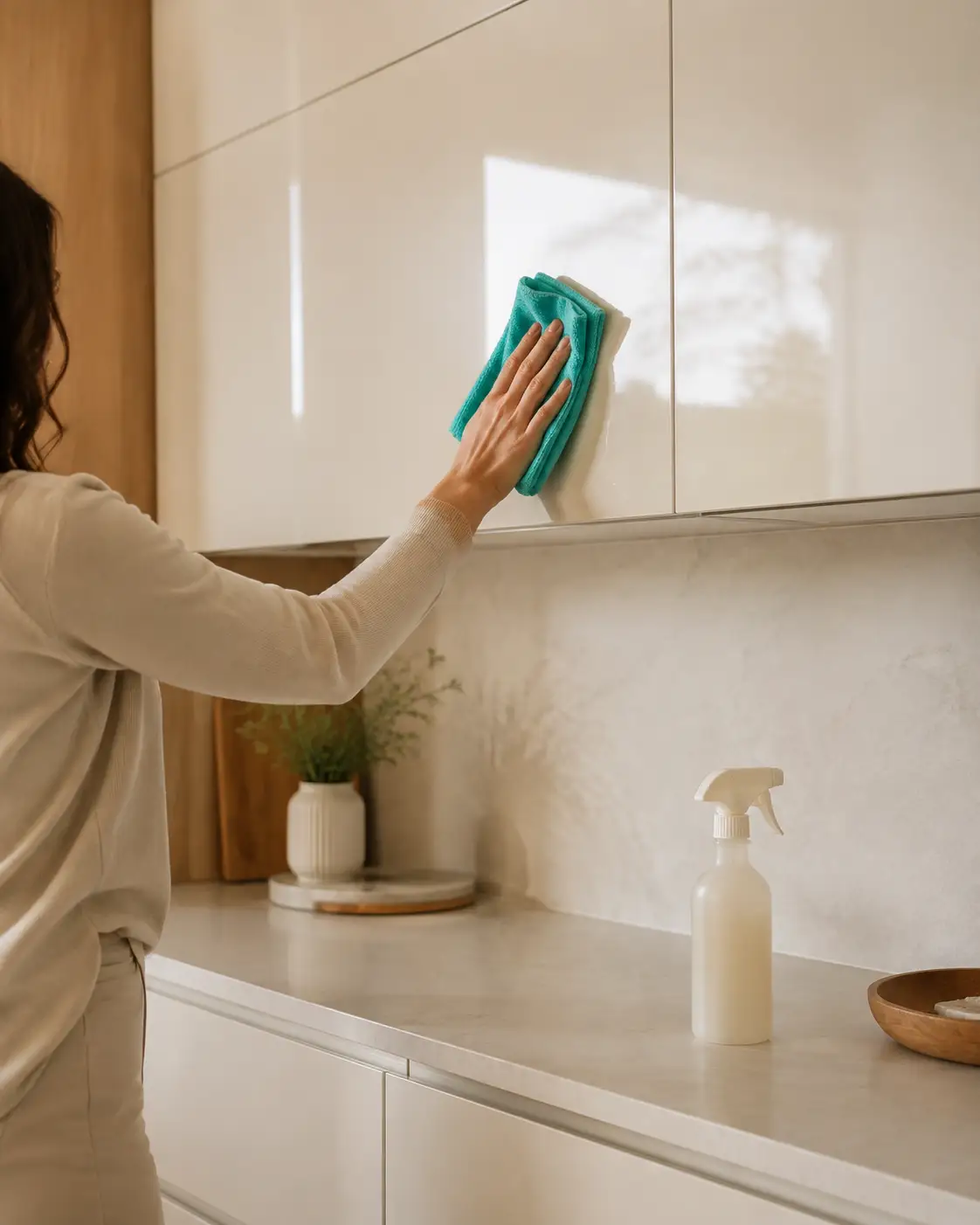 تمیز کردن کابینت براق