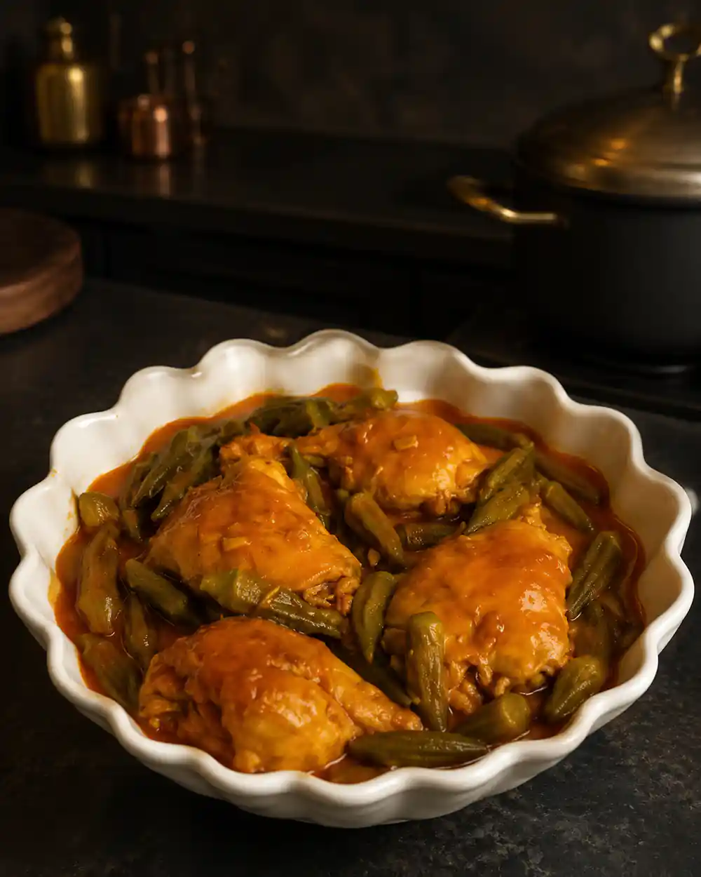 طرز تهیه خورشت بامیه با مرغ