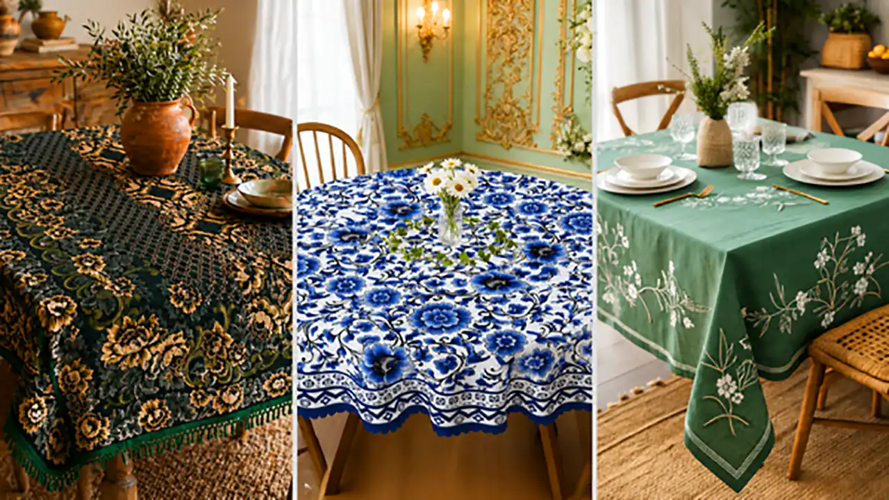 رومیزی طرحدار پارچه ای؛ هر عکس یک ایده برای ساختن یک میز رویایی